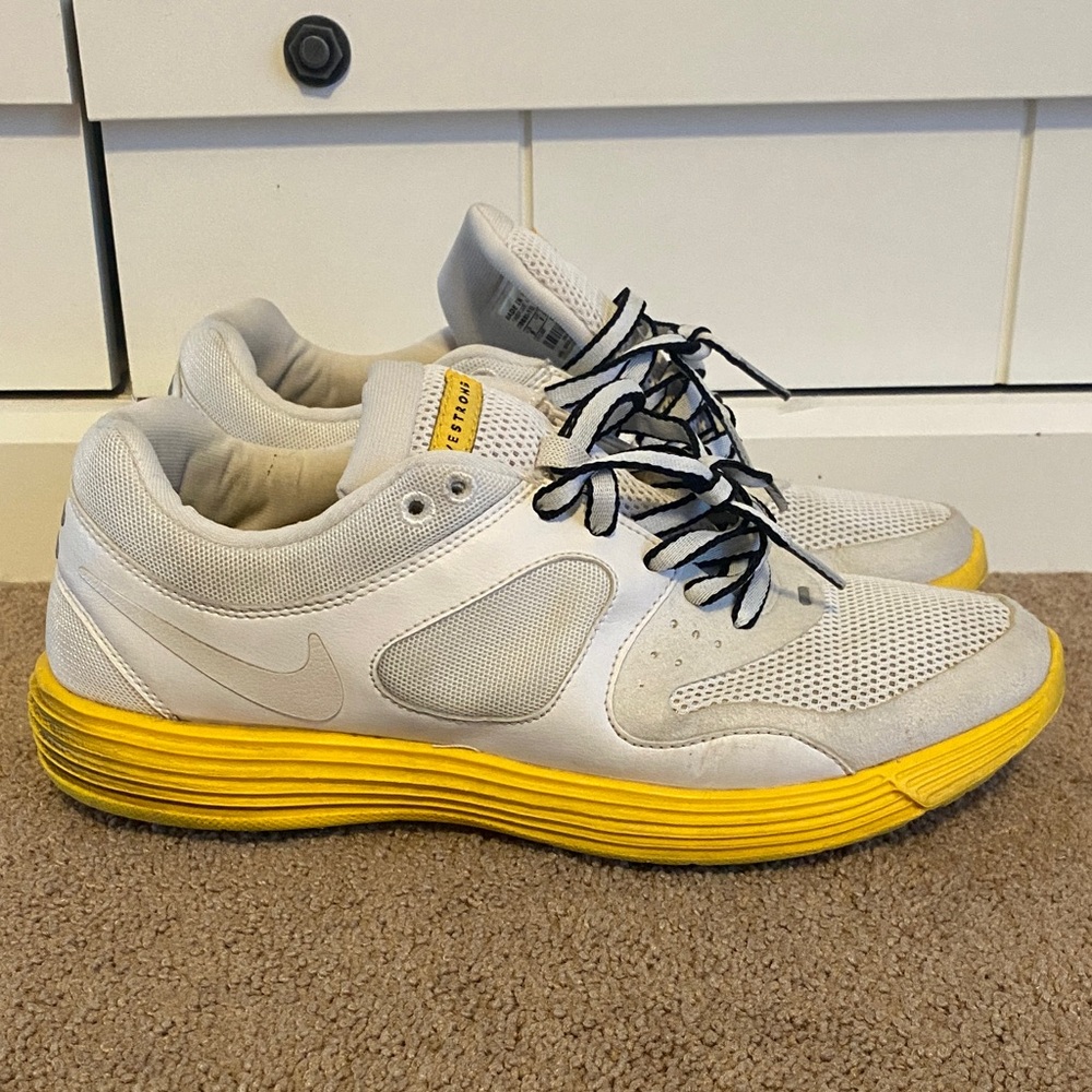 Nike Livestrong Men's White and Yellow Sneakers